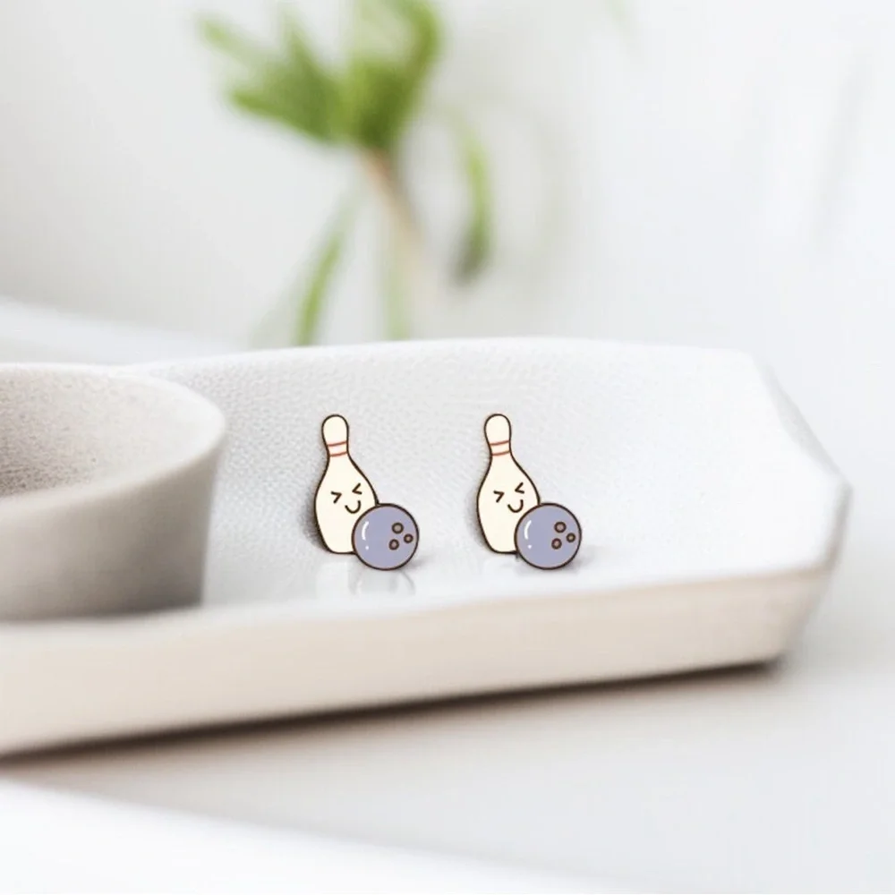 Strike a Pose with Bowling Studs Earrings! 🎳 NWT Sported Studs